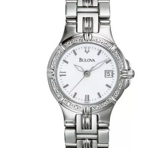 Bulova Classic ladies’ gemmed stainless watch 96R04